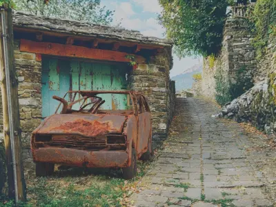 Violently-rusted Abandoned Car 3D model