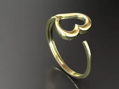 Heart ring 1 3D print model