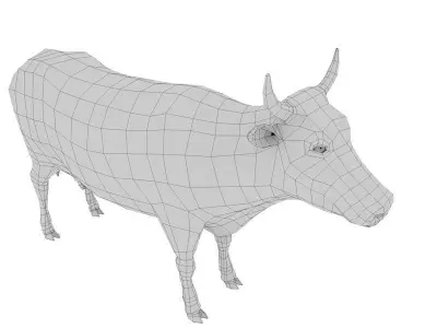 cow base mesh Low-poly 3D model