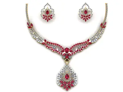 FANCY RUBY NECKLACE 3D PRINTABLE MODEL  3D print model