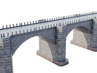 Stone Bridge Pack Low-poly 3D model