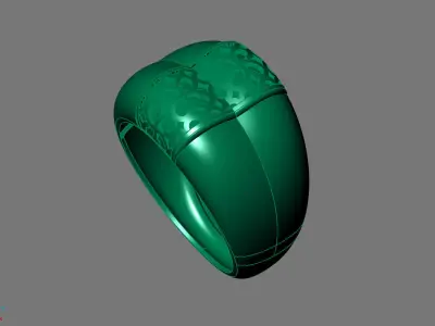 Women Ring Plain Ring Ready STL 3DM Models Womens Rings 3D print model 54