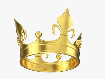 Gold Royal coronation crown 03 3D model