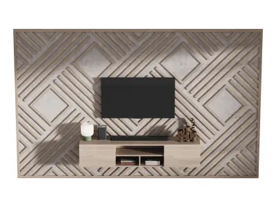 Modern TV Wall 020 3D model