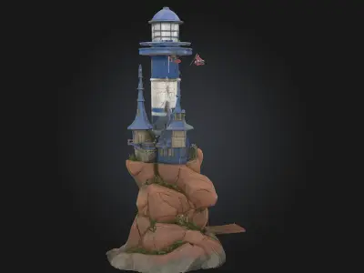 Seaside Sanctuary  A Peaceful Escape by the Waves 3D model