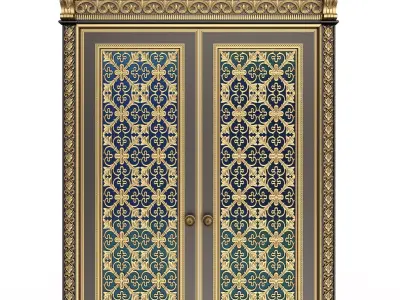 Carved Door Classic 01201 Black Low-poly 3D model