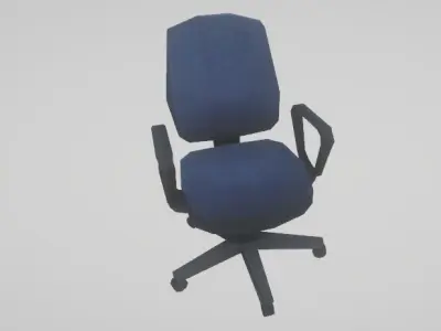 Office Desk Table with Computer Low-poly 3D model