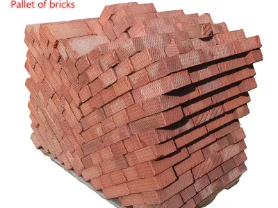 Pallet of bricks 3D model