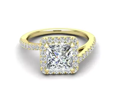Engagement ring Vanessa princess 3D print model