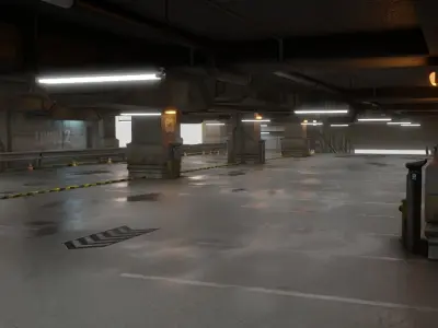 Parking lot - garage scene 3D model
