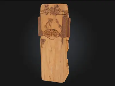 Wooden Tiki Face  Tribal Spirit of the Islands 3D model