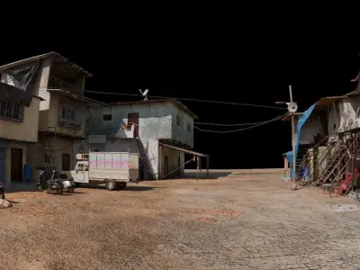 India Mumbai City 3D Dharavi Model Low-poly 3D model