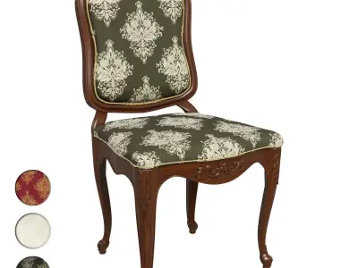 Classic carved chair 01 3D model