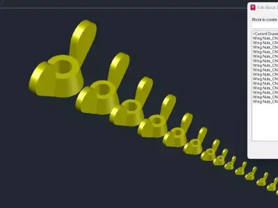 Wing Nuts - CNS 4373 Standard - Metric Series M2 to M24 3D print model