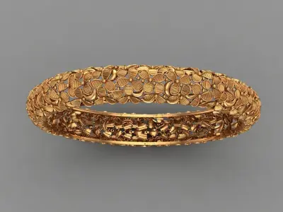 Indian gold bangle jewellery for woman 3D print model
