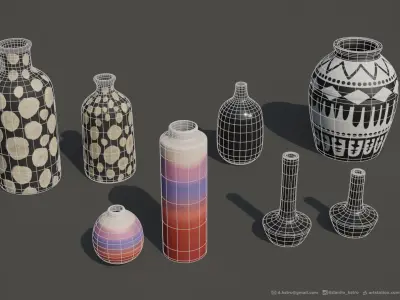Package with Decorative Vases  3D model