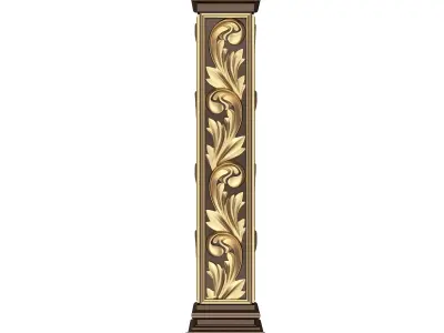 Stair Baluster 03 Red Low-poly 3D model