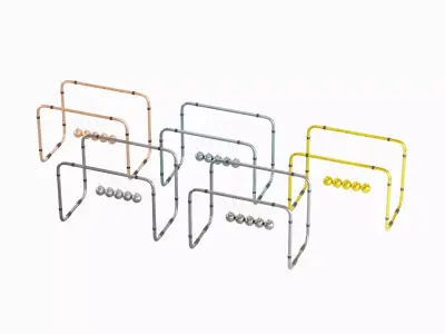 Newton Cradle Set Low-poly 3D model