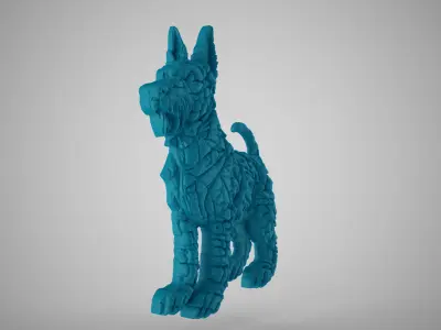 Patterned Dog Relief 3D print model