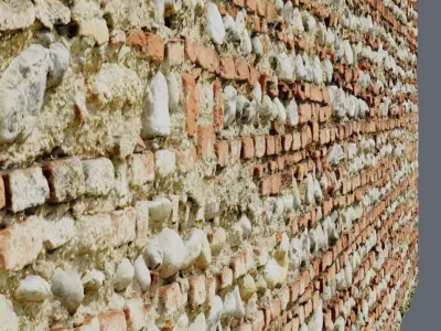 Ultra realistic Brick Old wall hy poly Scan  3D model