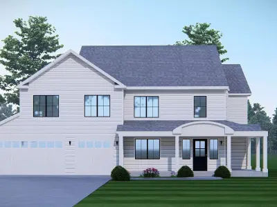 3D Model of Classic American House Exterior 3D model