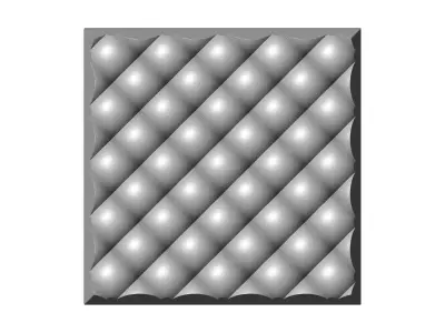 Leather furniture style square pattern 3d relief panel  3D print model