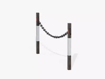 Chain Barrier D Low-poly 3D model