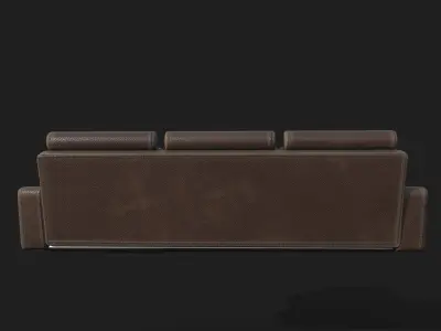 High Poly Leather Couch 3D model