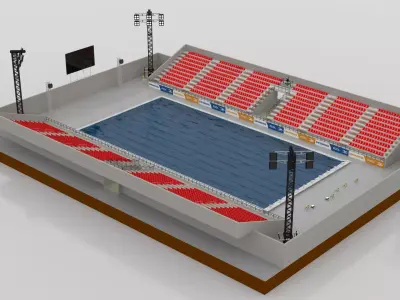 Outdoor Olympic Swimming Pool 3D model