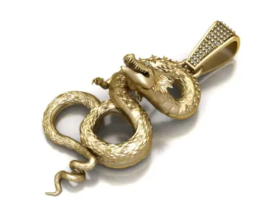CHINESE DRAGON PENDANT 3D PRINTABLE MODEL  3D print model