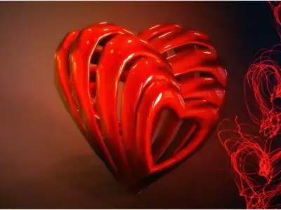 Twist Spring Heart Free 3D model