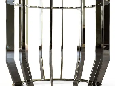 Round side table Portoro marble top 3D model