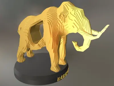 Parametric Mammoth Low-poly 3D model