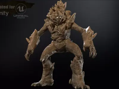 Stone Guardian Low-poly 3D model