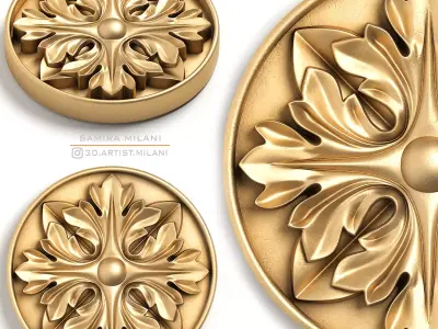 Round rosette 24 3D model