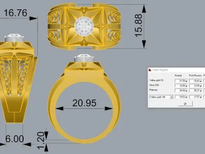 Mens Ring Jewelry 3D print model