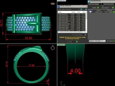 Diamond Jewelry Ring 3D print model
