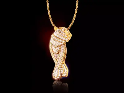 Luxury Diamond Panther Pendant 3D print model