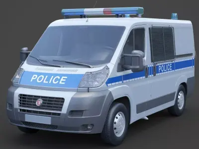 Police Van 01 3D model