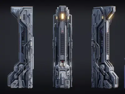 Sci-Fi Parts Kit Pack Vol 02 D-PBR Low-poly 3D model