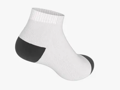 Short sport sock 01 3D model