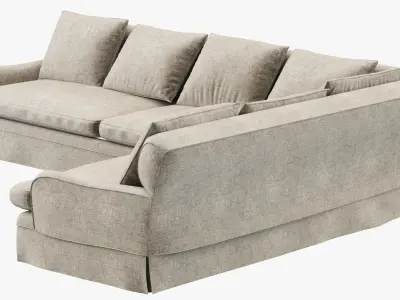 Restoration Hardware Belgian Classic Roll Arm L-Sectional 3D model