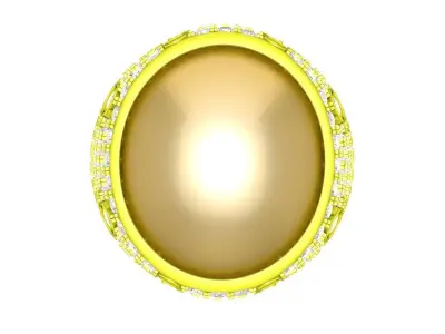 A7248 Oval Ruby Diamond Vintage Ring for Men 3D Model 3D print model