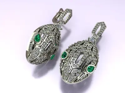 BVLGARI Serpenti Seduttori Earrings printing model 3D print model