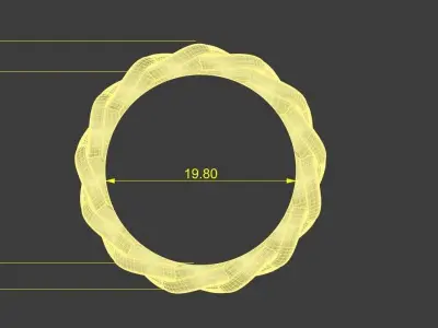 Fancy Link Ring Size 10 Gold Silver Platinum Luxury Jewelry 3D print model
