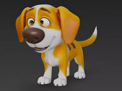 3D Dog Model Pixar Style 3D model