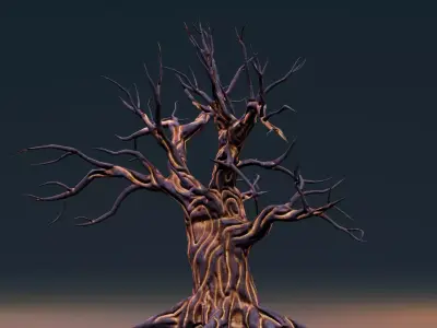 Stylized Halloween Props - Withered Tree 3 Low-poly 3D model