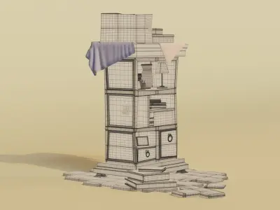 Library - bookshelf 3D model