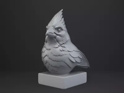 Cardinal Bird Bust - Animal Figurine 3D print model