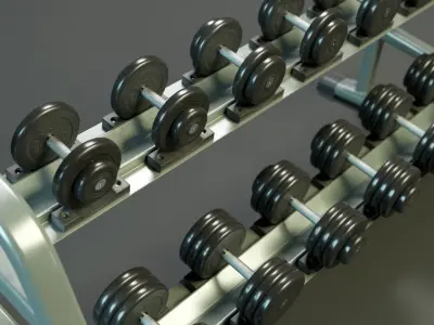 Dumbbell Rack PBR Low-poly 3D model